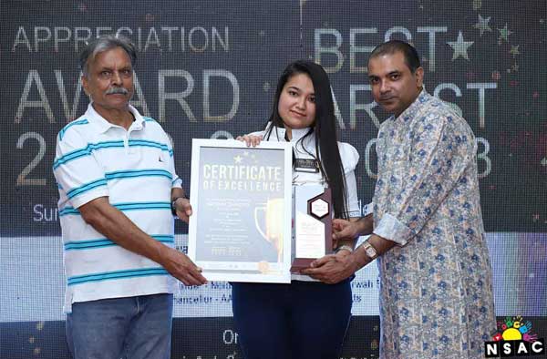 Best Artist & Appreciation Award - 2023 for Artists Working in the Field of Art, Organised by Nav Shri Art & Culture Organisation