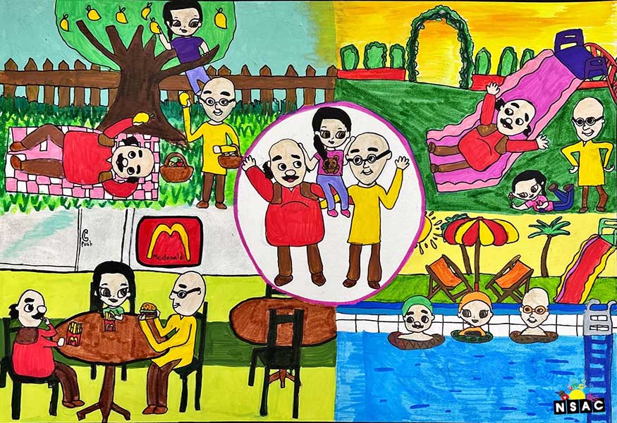 Artwork of Anaya Manish Pawar in 20th All India Child Art Competition 2024, A Lovely Day with Motu Patlu, Harvinder Mankkar, National Level Painting Competition for Kids, Painting Competition for Children, Online Painting Competition for Kids, Kids Art Competition, Children Art Contest, Drawing Competition for Children, Painting Competition in Delhi for Kids