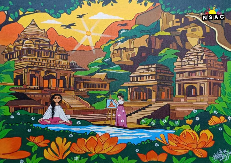 Artwork of Nishtha Gajjar Hiteshbhai from Gujarat in All India Painting Competition - Peaceful Life, Painting Competition, National Level Painting Competition, All India Art Competition, Online Painting Competition, Indian Art Contest, Peaceful Life Painting Competition, Painting Competition for Adults, Painting Competition Near Me, Online Art Competition, Online Art Contest, Painting Competition 2025, International Level Painting Competition, State Level Painting Competition, Painting Competition for Artist, Painting Competition in Delhi, Painting Competition in India