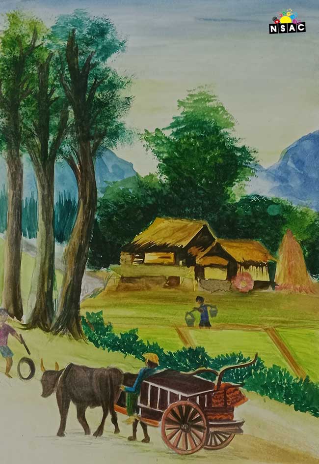 Artwork of Akshta Mhadeshwar from Gujarat in All India Painting Competition - Peaceful Life, Painting Competition, National Level Painting Competition, All India Art Competition, Online Painting Competition, Indian Art Contest, Peaceful Life Painting Competition, Painting Competition for Adults, Painting Competition Near Me, Online Art Competition, Online Art Contest, Painting Competition 2025, International Level Painting Competition, State Level Painting Competition, Painting Competition for Artist, Painting Competition in Delhi, Painting Competition in India