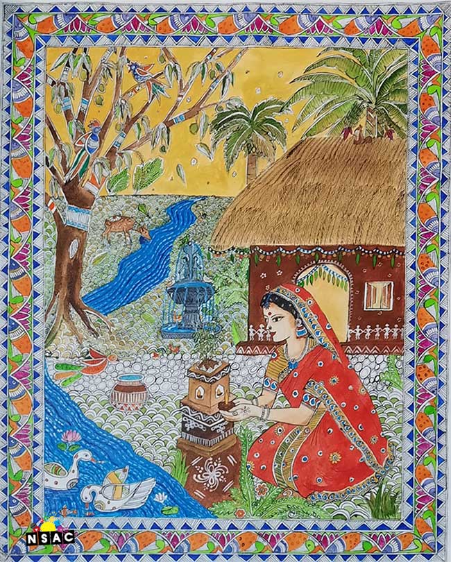 Artwork of Soujanya I S from Andhra Pradesh in All India Painting Competition - Peaceful Life, Painting Competition, National Level Painting Competition, All India Art Competition, Online Painting Competition, Indian Art Contest, Peaceful Life Painting Competition, Painting Competition for Adults, Painting Competition Near Me, Online Art Competition, Online Art Contest, Painting Competition 2025, International Level Painting Competition, State Level Painting Competition, Painting Competition for Artist, Painting Competition in Delhi, Painting Competition in India