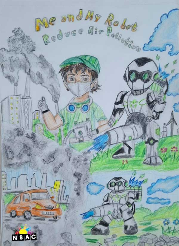 Artwork of Rudra Pratap Singh Chauhan in 21st All India Child Art Competition 2025, Me and My Robot Art Competition for Kids, National Level Painting Competition for Kids, Painting Competition for Children, Online Painting Competition for Kids, Kids Art Competition, Children Art Contest, Drawing Competition for Children, Painting Competition in Delhi for Kids, Nav Shri Art & Culture Organisation, Himanshu Art Institute, Painting Competition Near Me, Painting Competition for Students, Painting Competition for School, Drawing Competition for School Students, Indian Art Contest, Art Competition, Painting Competition for School Students