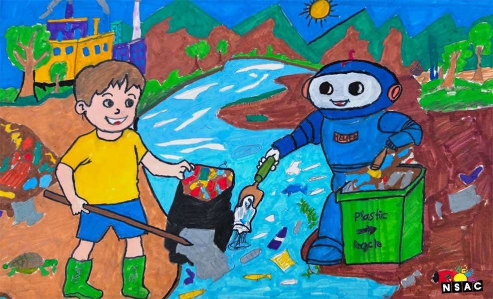 Artwork of Veekshith Sudhagoni in 21st All India Child Art Competition 2025, Me and My Robot Art Competition for Kids, National Level Painting Competition for Kids, Painting Competition for Children, Online Painting Competition for Kids, Kids Art Competition, Children Art Contest, Drawing Competition for Children, Painting Competition in Delhi for Kids, Nav Shri Art & Culture Organisation, Himanshu Art Institute, Painting Competition Near Me, Painting Competition for Students, Painting Competition for School, Drawing Competition for School Students, Indian Art Contest, Art Competition, Painting Competition for School Students