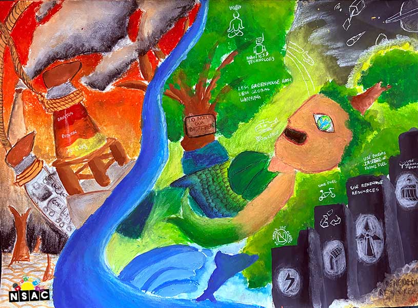 Artwork of Tanay Hitesh Sangani in 21st All India Child Art Competition 2025, The Future of Earth - Online Competition, National Level Painting Competition for Kids, Painting Competition for Children, Online Painting Competition for Kids, Kids Art Competition, Children Art Contest, Drawing Competition for Children, Painting Competition in Delhi for Kids, Nav Shri Art & Culture Organisation, Himanshu Art Institute, Painting Competition Near Me, Painting Competition for Students, Painting Competition for School, Drawing Competition for School Students, Indian Art Contest, Art Competition, Painting Competition for School Students