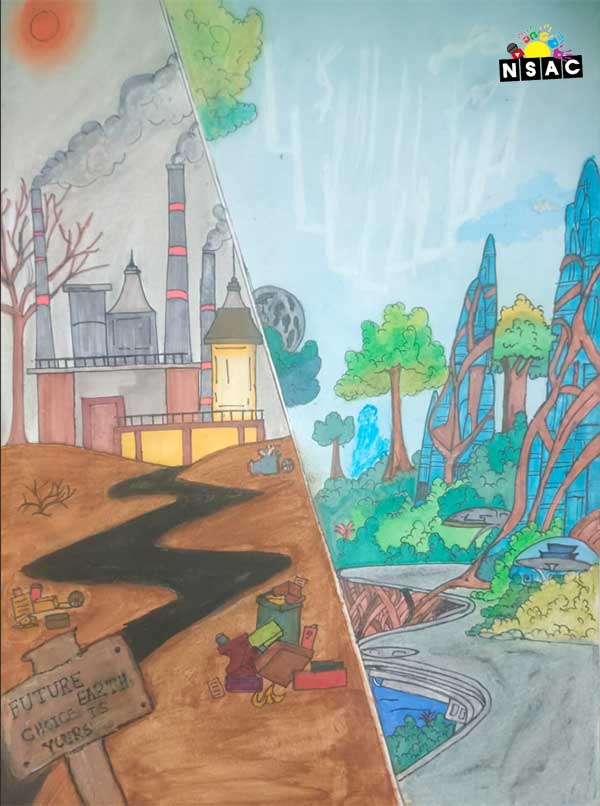 Artwork of Mohammad Ayaan Baksh in 21st All India Child Art Competition 2025, The Future of Earth - Online Competition, National Level Painting Competition for Kids, Painting Competition for Children, Online Painting Competition for Kids, Kids Art Competition, Children Art Contest, Drawing Competition for Children, Painting Competition in Delhi for Kids, Nav Shri Art & Culture Organisation, Himanshu Art Institute, Painting Competition Near Me, Painting Competition for Students, Painting Competition for School, Drawing Competition for School Students, Indian Art Contest, Art Competition, Painting Competition for School Students