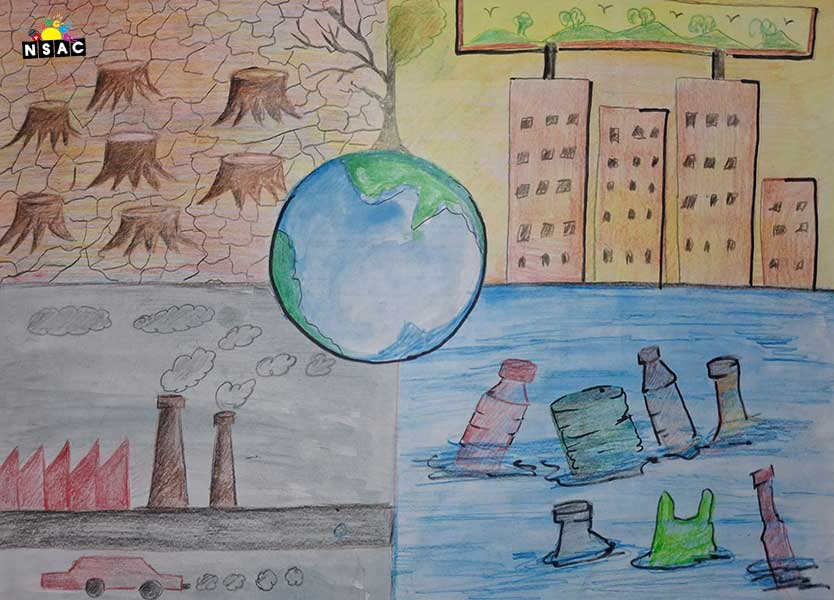 Artwork of Pranali Manohar Gavli  in 21st All India Child Art Competition 2025, The Future of Earth - Online Competition, National Level Painting Competition for Kids, Painting Competition for Children, Online Painting Competition for Kids, Kids Art Competition, Children Art Contest, Drawing Competition for Children, Painting Competition in Delhi for Kids, Nav Shri Art & Culture Organisation, Himanshu Art Institute, Painting Competition Near Me, Painting Competition for Students, Painting Competition for School, Drawing Competition for School Students, Indian Art Contest, Art Competition, Painting Competition for School Students