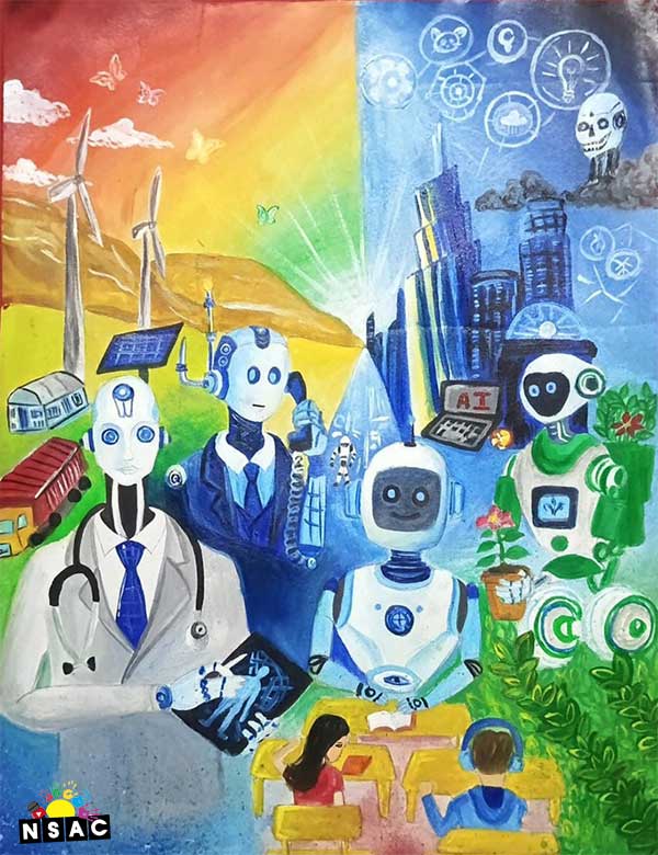 Artwork of Amrita Roy in 21st All India Child Art Competition 2025, The Future of Earth - Online Competition, National Level Painting Competition for Kids, Painting Competition for Children, Online Painting Competition for Kids, Kids Art Competition, Children Art Contest, Drawing Competition for Children, Painting Competition in Delhi for Kids, Nav Shri Art & Culture Organisation, Himanshu Art Institute, Painting Competition Near Me, Painting Competition for Students, Painting Competition for School, Drawing Competition for School Students, Indian Art Contest, Art Competition, Painting Competition for School Students