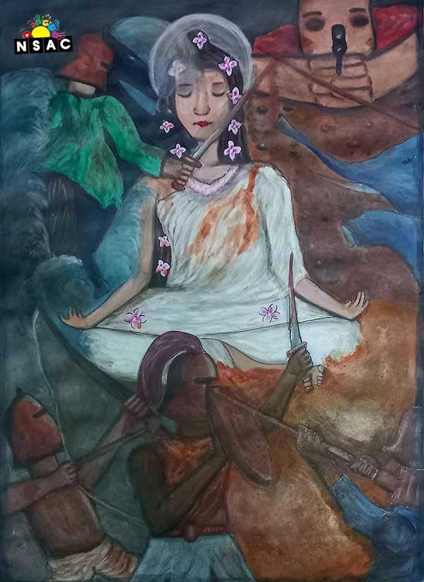 Artwork of Tina A S in 21st All India Child Art Competition 2025, In Search of Inner Peace - Online Competition, National Level Painting Competition for Kids, Painting Competition for Children, Online Painting Competition for Kids, Kids Art Competition, Children Art Contest, Drawing Competition for Children, Painting Competition in Delhi for Kids, Nav Shri Art & Culture Organisation, Himanshu Art Institute, Painting Competition Near Me, Painting Competition for Students, Painting Competition for School, Drawing Competition for School Students, Indian Art Contest, Art Competition, Painting Competition for School Students