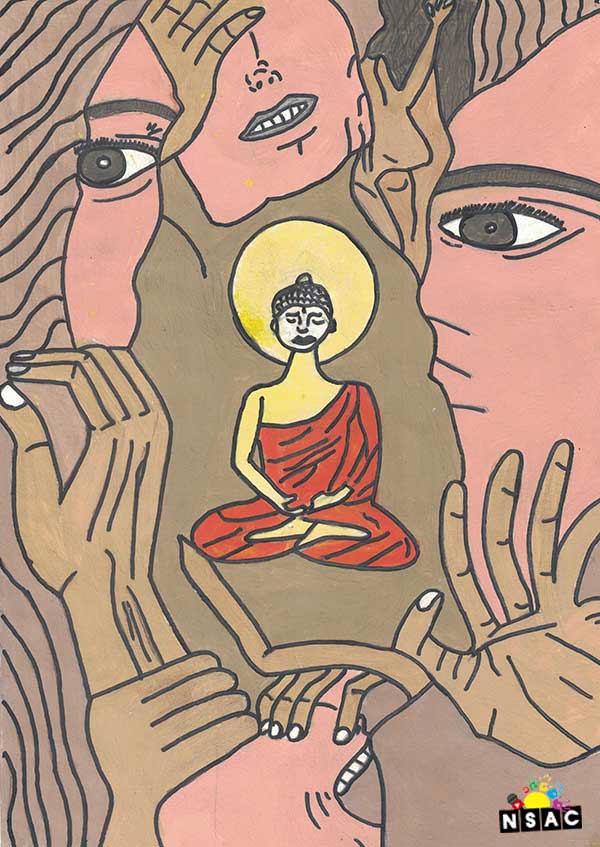 Artwork of Rathod Nishtha Vanrajsinh in 21st All India Child Art Competition 2025, In Search of Inner Peace - Online Competition, National Level Painting Competition for Kids, Painting Competition for Children, Online Painting Competition for Kids, Kids Art Competition, Children Art Contest, Drawing Competition for Children, Painting Competition in Delhi for Kids, Nav Shri Art & Culture Organisation, Himanshu Art Institute, Painting Competition Near Me, Painting Competition for Students, Painting Competition for School, Drawing Competition for School Students, Indian Art Contest, Art Competition, Painting Competition for School Students