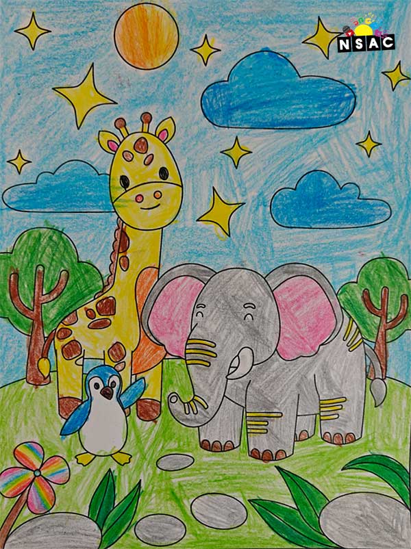 Artwork of Saira Amin in 21st All India Child Art Competition 2025, Online Art Competition for Kids, National Level Painting Competition for Kids, Painting Competition for Children, Online Painting Competition for Kids, Kids Art Competition, Children Art Contest, Drawing Competition for Children, Painting Competition in Delhi for Kids, Nav Shri Art & Culture Organisation, Himanshu Art Institute, Painting Competition Near Me, Painting Competition for Students, Painting Competition for School, Drawing Competition for School Students, Indian Art Contest, Art Competition, Painting Competition for School Students