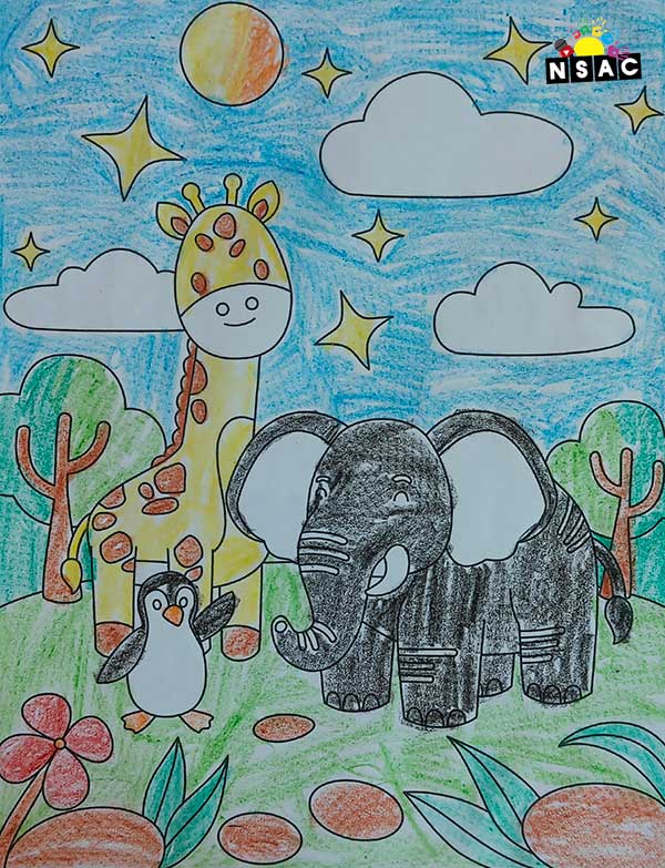 Artwork of Sai Saadhana Sri M in 21st All India Child Art Competition 2025, Online Art Competition for Kids, National Level Painting Competition for Kids, Painting Competition for Children, Online Painting Competition for Kids, Kids Art Competition, Children Art Contest, Drawing Competition for Children, Painting Competition in Delhi for Kids, Nav Shri Art & Culture Organisation, Himanshu Art Institute, Painting Competition Near Me, Painting Competition for Students, Painting Competition for School, Drawing Competition for School Students, Indian Art Contest, Art Competition, Painting Competition for School Students