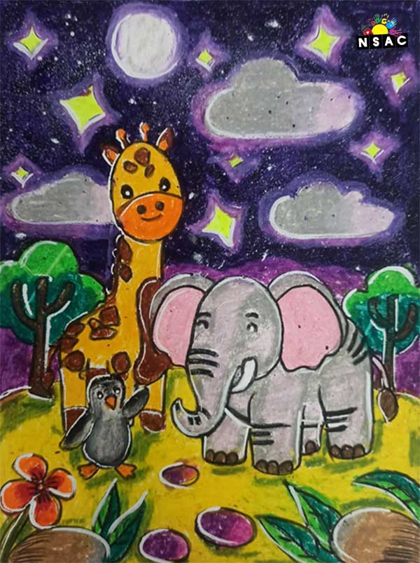 Artwork of Alishbah Rizwan in 21st All India Child Art Competition 2025, Online Art Competition for Kids, National Level Painting Competition for Kids, Painting Competition for Children, Online Painting Competition for Kids, Kids Art Competition, Children Art Contest, Drawing Competition for Children, Painting Competition in Delhi for Kids, Nav Shri Art & Culture Organisation, Himanshu Art Institute, Painting Competition Near Me, Painting Competition for Students, Painting Competition for School, Drawing Competition for School Students, Indian Art Contest, Art Competition, Painting Competition for School Students