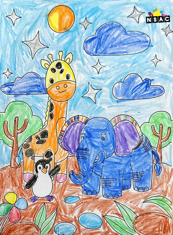 Artwork of Saira Chillapalli in 21st All India Child Art Competition 2025, Online Art Competition for Kids, National Level Painting Competition for Kids, Painting Competition for Children, Online Painting Competition for Kids, Kids Art Competition, Children Art Contest, Drawing Competition for Children, Painting Competition in Delhi for Kids, Nav Shri Art & Culture Organisation, Himanshu Art Institute, Painting Competition Near Me, Painting Competition for Students, Painting Competition for School, Drawing Competition for School Students, Indian Art Contest, Art Competition, Painting Competition for School Students