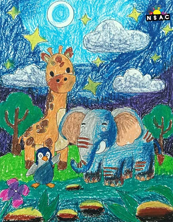 Artwork of Vedhaadhya Gandham in 21st All India Child Art Competition 2025, Online Art Competition for Kids, National Level Painting Competition for Kids, Painting Competition for Children, Online Painting Competition for Kids, Kids Art Competition, Children Art Contest, Drawing Competition for Children, Painting Competition in Delhi for Kids, Nav Shri Art & Culture Organisation, Himanshu Art Institute, Painting Competition Near Me, Painting Competition for Students, Painting Competition for School, Drawing Competition for School Students, Indian Art Contest, Art Competition, Painting Competition for School Students