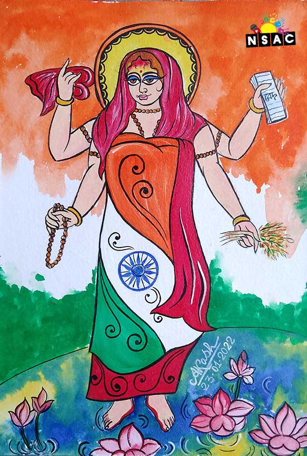 Akash Chakraborty Painting in Online Painting Competition - Azadi Ka Amrit Mahotsav