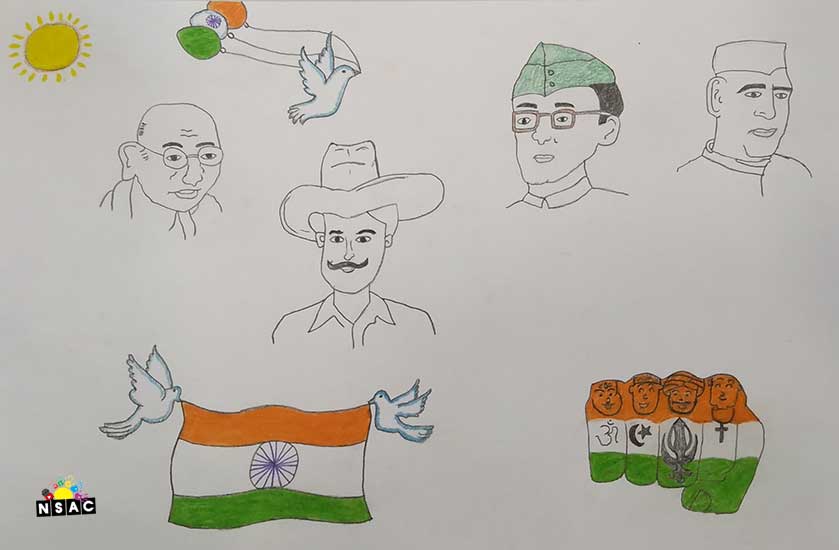 Nishu Sharma Painting in Online Painting Competition - Azadi Ka Amrit Mahotsav