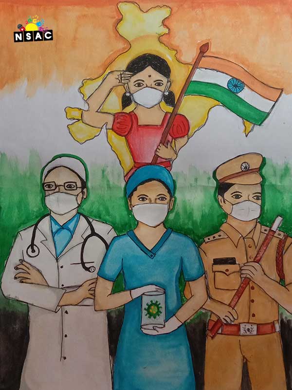 Aditya Mahesh Lokhande Painting in Online Painting Competition - Azadi Ka Amrit Mahotsav