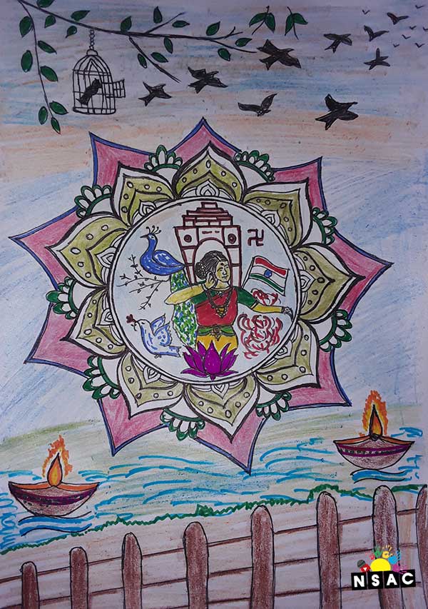 K.Jothika Painting in Online Painting Competition - Azadi Ka Amrit Mahotsav