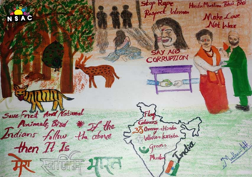 Madhuri Hiremath Painting in Online Painting Competition - Azadi Ka Amrit Mahotsav