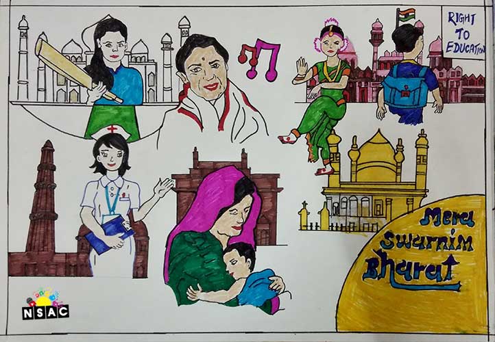 Vasava Ankilaben Mithabhai Painting in Online Painting Competition - Azadi Ka Amrit Mahotsav